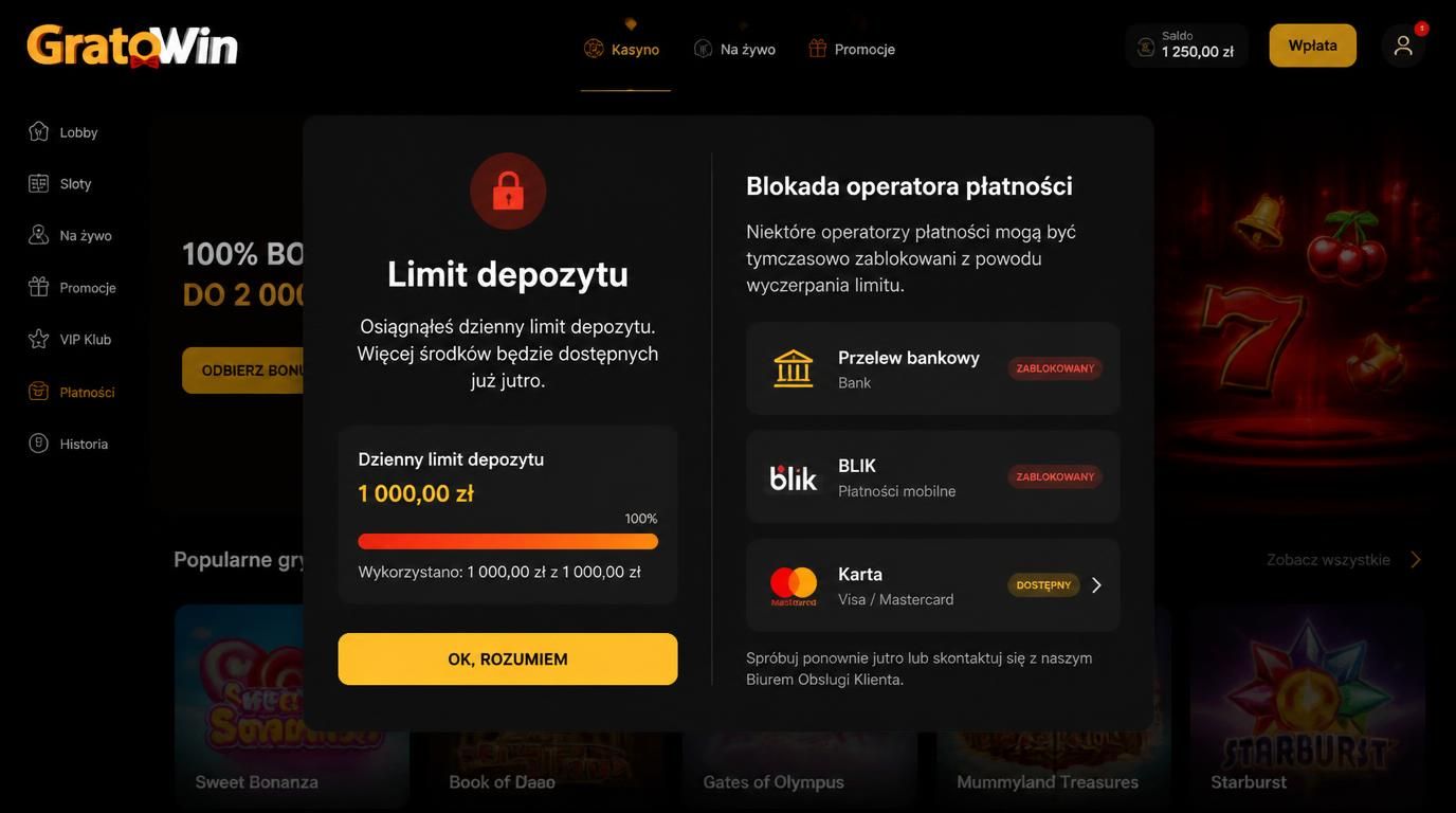 Komunikat o limicie wpłaty