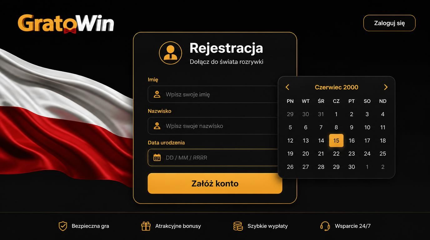  formularz rejestracji z Polską w tle, prosty interfejs 
